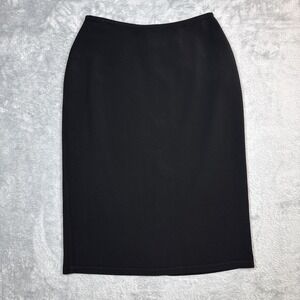 Vintage Soda Blu Skirt Womens M Black Pencil Straight Slit Classic Office 90s